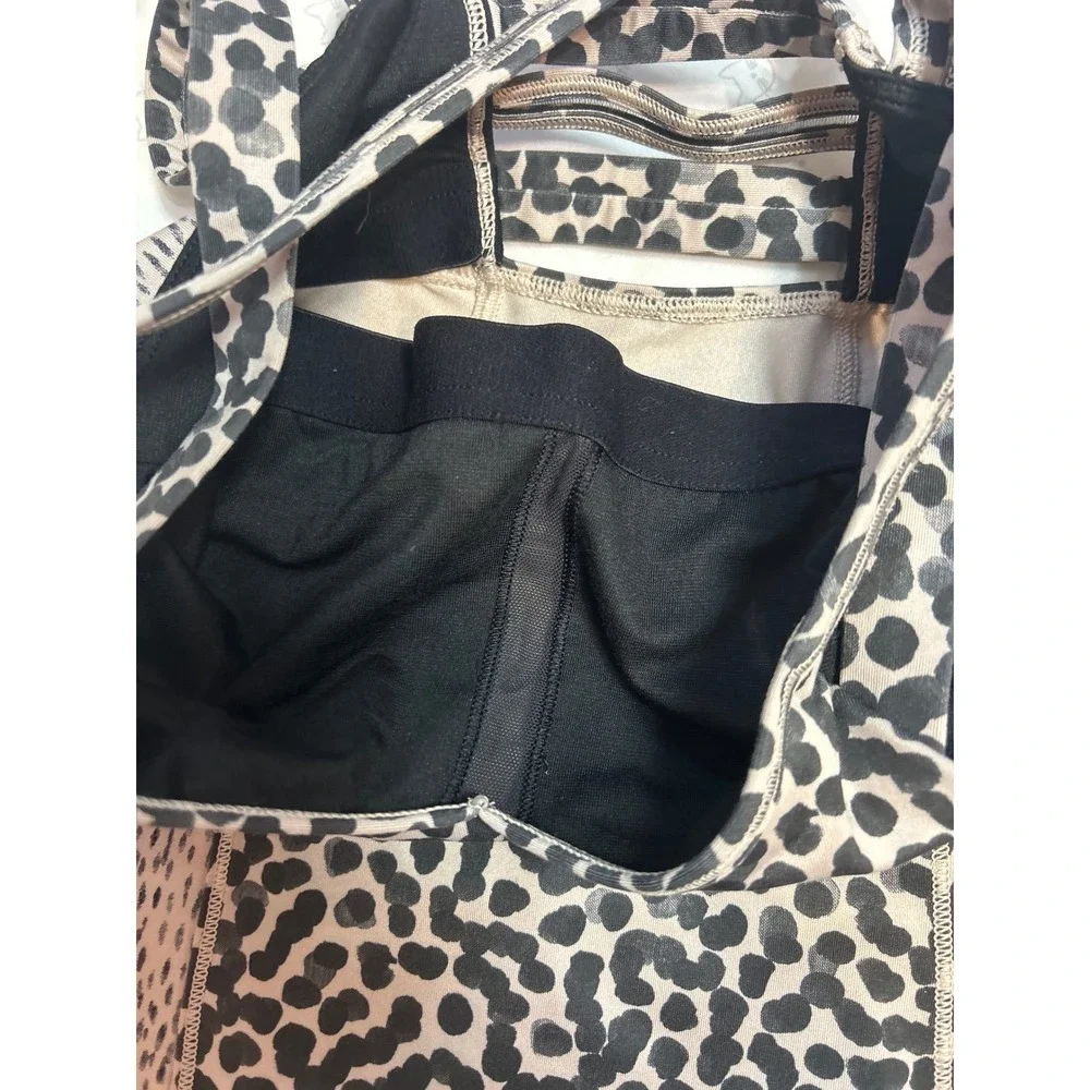 lululemon athletica Leopard Print Strappy Tank Top in Black and Cream